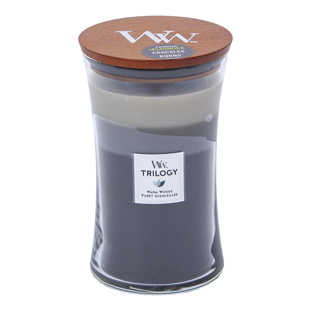 Woodwick Trilogy Warm Woods Large Candle - Geurkaars 1 Woodwick Trilogy Warm Woods Large Candle - Geurkaars
